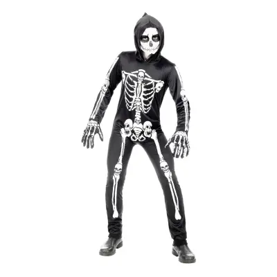 Skelett Jumpsuit Barn Maskeraddräkt - Large