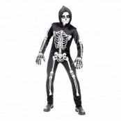 Skelett Jumpsuit Barn Maskeraddräkt - X-Large