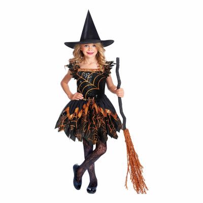 Spöklig Spindelhäxa Barn Maskeraddräkt - Large