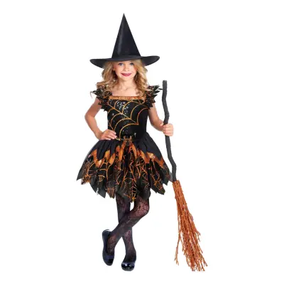 Spöklig Spindelhäxa Barn Maskeraddräkt - Medium