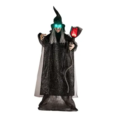 Stående Häxa med Ljud, Ljus och Rörelser