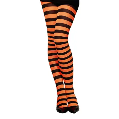 Strumpbyxor Orange/Svart Randiga - One size