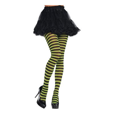 Strumpbyxor Svart/Gröna Randiga - One size