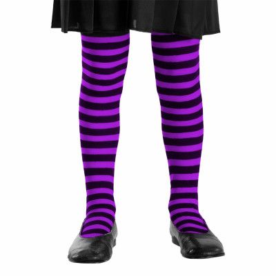 Strumpbyxor Svart/Lila Randiga för Barn - One size (barnstorlek)