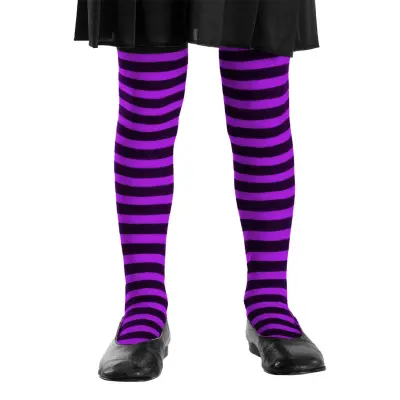 Strumpbyxor Svart/Lila Randiga för Barn - One size (barnstorlek)