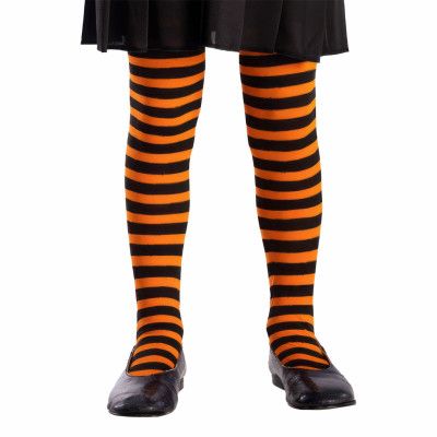 Strumpbyxor Svart/Orange Randiga för Barn - One size (barnstorlek)