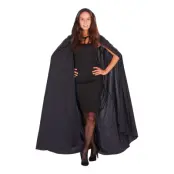 Svart Cape med Huva - One size