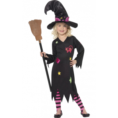 Svart häxdräkt 3-4 år