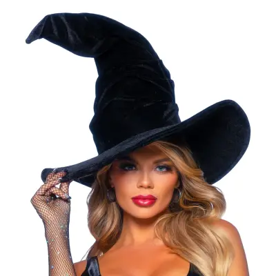 Svart Häxhatt i Sammet Deluxe - One size