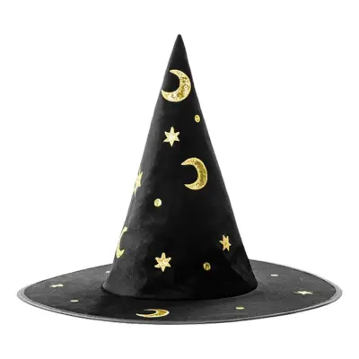 Svart Häxhatt med Stjärnor Barn - One size