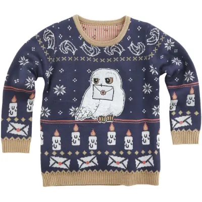 Harry Potter Christmas jumper - Barn - Hedwig - 110/116 122/128 - för barn - flerfärgad