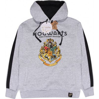 Harry Potter Luvtröja - Hogwarts Crest - S XXL - för Herr - gråmelerad