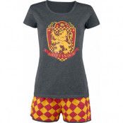 Harry Potter Pyjamas - Gryffindor Quidditch - XS 5XL - för Dam - grå/röd/gul