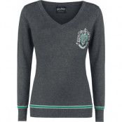 Harry Potter Stickad jumper - Slytherin - XS XXL - för Dam - gråmelerad