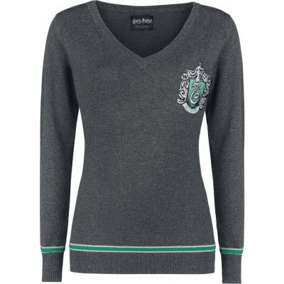 Harry Potter Stickad jumper - Slytherin - XS M - för Dam - gråmelerad
