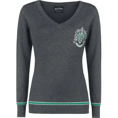 Harry Potter Stickad jumper - Slytherin - XS M - för Dam - gråmelerad