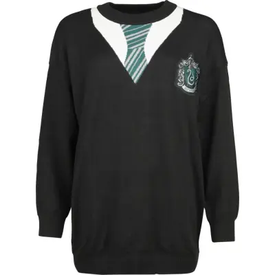 Harry Potter Stickad jumper - Slytherin - S XL - för Dam - svart