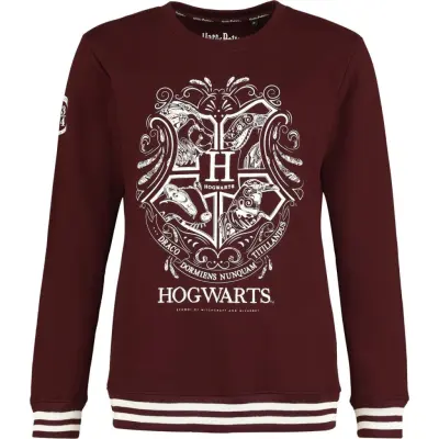 Harry Potter Sweatshirt - Hogwarts - Arabesque - S XXL - för Dam - vinröd