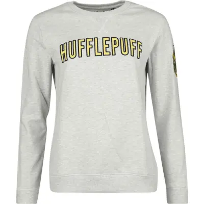 Harry Potter Sweatshirt - Hufflepuff - S XL - för Dam - grå
