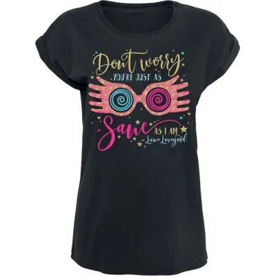 Harry Potter T-shirt - Don't Worry - Luna Lovegood - S L - för Dam - svart