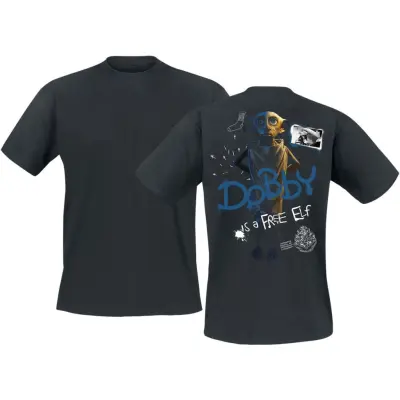 Harry Potter T-shirt - Harry Potter Dobby Is A Free Elf - S 3XL - för Herr - svart