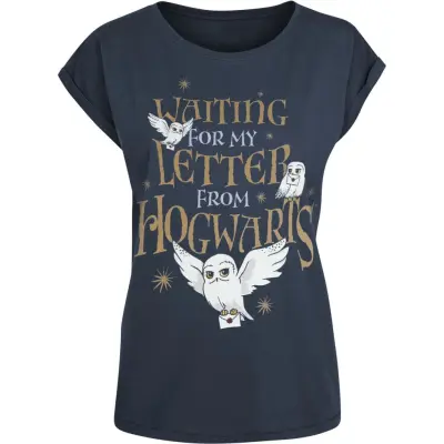 Harry Potter T-shirt - Hogwarts Letter - L XXL - för Dam - mörkblå
