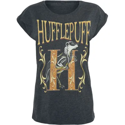 Harry Potter T-shirt - Hufflepuff - M XXL - för Dam - skiffer