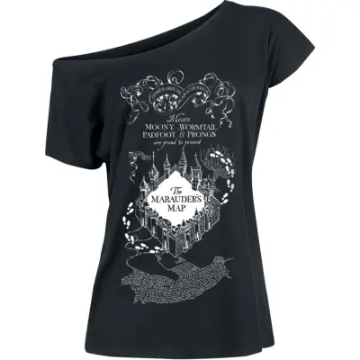 Harry Potter T-shirt - Marauder's Map - S L - för Dam - svart