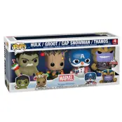 Funko! POP Marvel 4-pack Hulk, Groot, Cap Snowman, Thanos