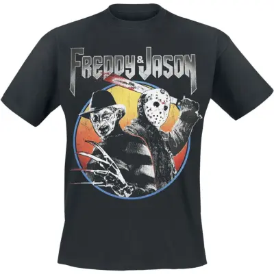 Fredagen den 13:e T-shirt - Freddy vs. Jason - M XXL - för Herr - svart