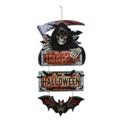 Dörrskylt Happy Halloween i Trä