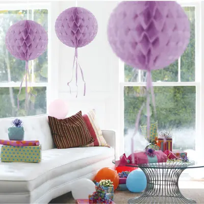 Honeycomb Lila Takdekoration - 30 cm