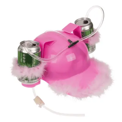 Ölhjälm med Rosa Fluff - One size