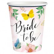 Bride To Be Flowers - Pappersmugg 6-pack