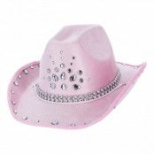 Cowboyhatt Ljusrosa med Juveler - One size