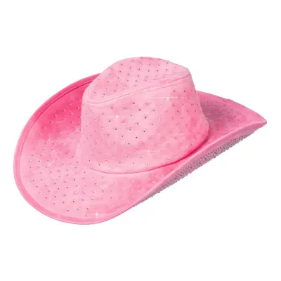 Cowboyhatt Rosa med Stenar - One size