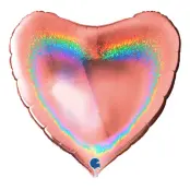 Folieballong Hjärta Glitter Roséguld