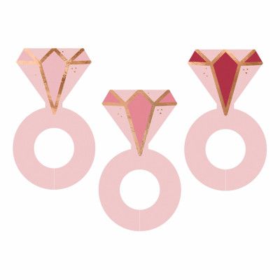 Glasmarkörer Diamantringar - 10-pack