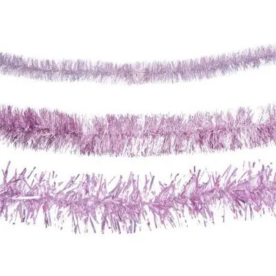 Glittergirlang Rosa - 12 x 200 cm