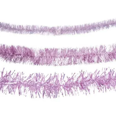 Glittergirlang Rosa - 7,5 x 200 cm