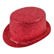 Glittrande Höghatt Röd - One size