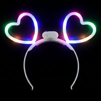 LED Diadem Hjärtan Färgskiftande - One size