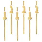 Möhippa Sugrör Penis Guld 8-pack