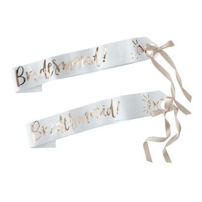 Ordensband Bridesmaid Vit/Guld - 2-pack