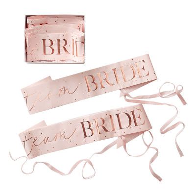 Ordensband Team Bride Rosa/Roséguld - 6-pack