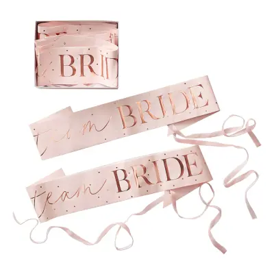 Ordensband Team Bride Rosa/Roséguld - 6-pack