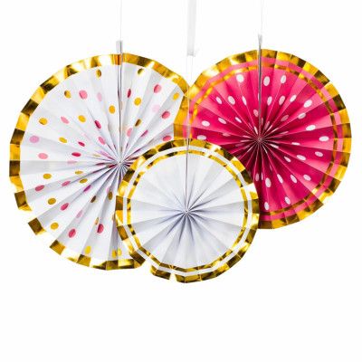 Pappersfjädrar Rosa/Vit/Guld