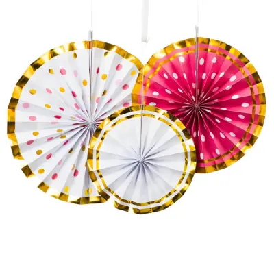 Pappersfjädrar Rosa/Vit/Guld