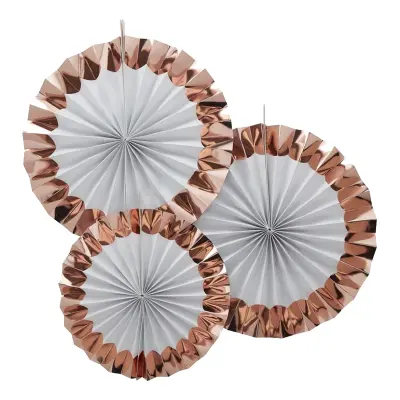 Pappersfjädrar Roséguld/Vit - 3-pack