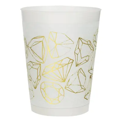 Plastmuggar Diamanter Guld - 8-pack